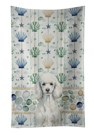 Standard White Poodle Coastal Sea Glass Kitchen Towel