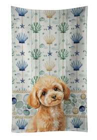 Toy Apricot Poodle Coastal Sea Glass Kitchen Towel