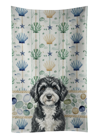 Portuguese Water Dog Coastal Sea Glass Kitchen Towel