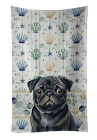 Black Pug Coastal Sea Glass Kitchen Towel