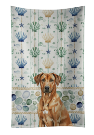 Rhodesian Ridgeback Coastal Sea Glass Kitchen Towel