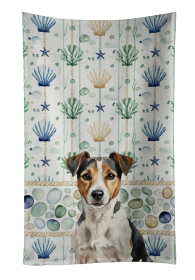 Tricolor Russell Terrier Coastal Sea Glass Kitchen Towel