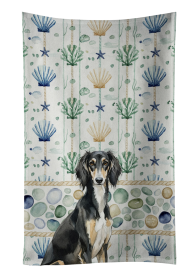 Black and Tan Saluki Coastal Sea Glass Kitchen Towel