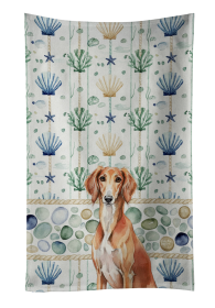 Red Saluki Coastal Sea Glass Kitchen Towel