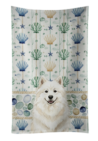 Cream Samoyed Coastal Sea Glass Kitchen Towel