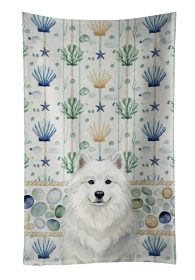 White Samoyed Coastal Sea Glass Kitchen Towel