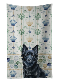 Schipperke Coastal Sea Glass Kitchen Towel