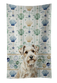 Sealyham Terrier Coastal Sea Glass Kitchen Towel