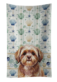 Liver Shih Tzu Coastal Sea Glass Kitchen Towel