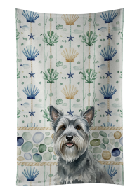 Gray Skye Terrier Coastal Sea Glass Kitchen Towel