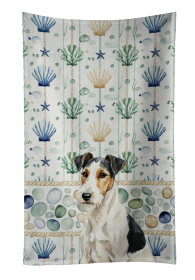 Smooth Fox Terrier Coastal Sea Glass Kitchen Towel