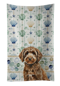 Spanish Water Dog Coastal Sea Glass Kitchen Towel