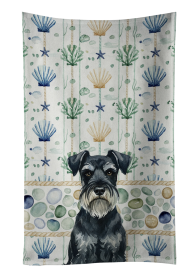 Standard Schnauzer Coastal Sea Glass Kitchen Towel