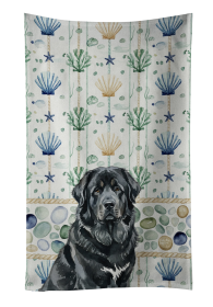 Black Tibetan Mastiff Coastal Sea Glass Kitchen Towel