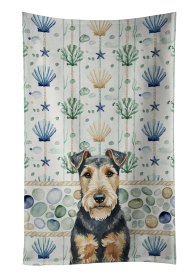 Welsh Terrier Coastal Sea Glass Kitchen Towel