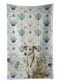 Brindle Whippet Coastal Sea Glass Kitchen Towel