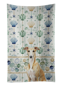 Fawn Whippet Coastal Sea Glass Kitchen Towel