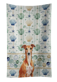 Red Whippet Coastal Sea Glass Kitchen Towel