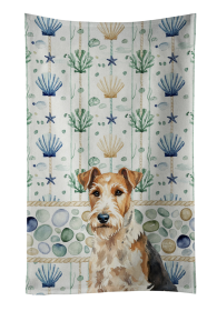 Wire Fox Terrier Coastal Sea Glass Kitchen Towel
