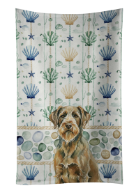 Chestnut Wirehaired Pointing Griffon Coastal Sea Glass Kitchen Towel
