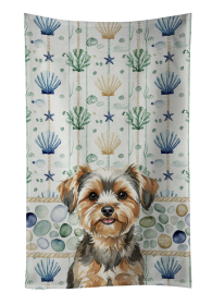 Yorkiepoo Coastal Sea Glass Kitchen Towel