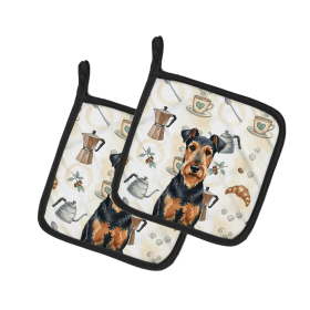Airedale Terrier Coffee Bar Pair of Pot Holders