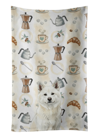 White Akita Coffee Bar Kitchen Towel