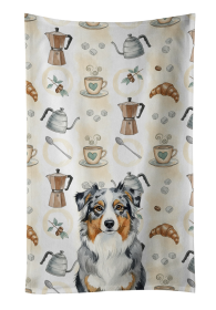 Blue Merle Australian Shepherd Coffee Bar Kitchen Towel