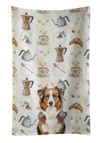 Red Merle Australian Shepherd Coffee Bar Kitchen Towel