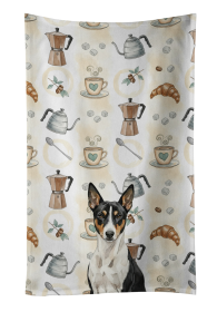 Black and White Basenji Coffee Bar Kitchen Towel