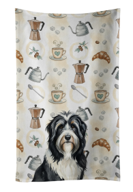 Black Bearded Collie Coffee Bar Kitchen Towel