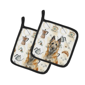 Belgian Laekenois Coffee Bar Pair of Pot Holders