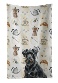 Black Russian Terrier Coffee Bar Kitchen Towel