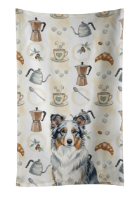 Blue Merle Border Collie Coffee Bar Kitchen Towel