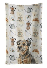 Grizzle and Tan Border Terrier Coffee Bar Kitchen Towel