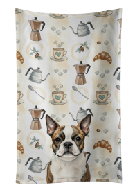 Brindle Boston Terrier Coffee Bar Kitchen Towel