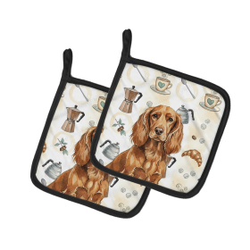 Boykin Spaniel Coffee Bar Pair of Pot Holders