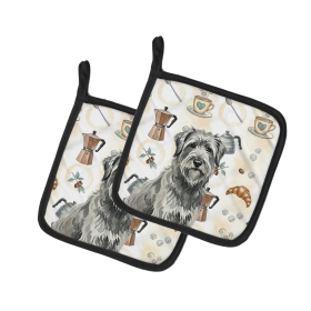 Gray Briard Coffee Bar Pair of Pot Holders
