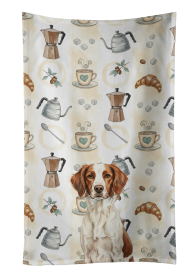 Liver and White Brittany Coffee Bar Kitchen Towel