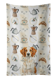 Orange and White Brittany Coffee Bar Kitchen Towel