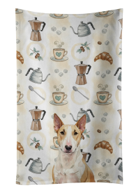 Fawn and White Bull Terrier Coffee Bar Kitchen Towel