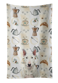White Bull Terrier Coffee Bar Kitchen Towel
