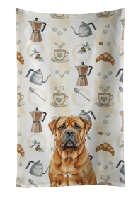 Red Bullmastiff Coffee Bar Kitchen Towel