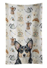 Black and White Cardigan Welsh Corgi Coffee Bar Kitchen Towel