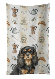 Black and Tan Cavalier Spaniel Coffee Bar Kitchen Towel