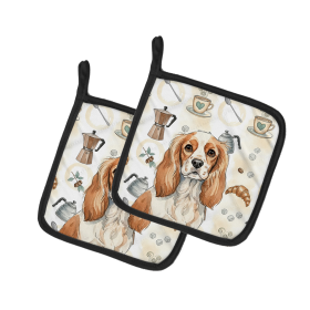 Blenheim Cavalier Spaniel Coffee Bar Pair of Pot Holders