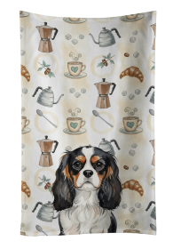 Tricolor Cavalier Spaniel Coffee Bar Kitchen Towel