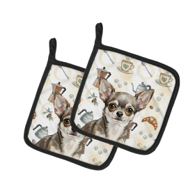 Chihuahua Coffee Bar Pair of Pot Holders
