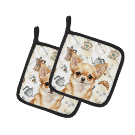 Fawn Chihuahua Coffee Bar Pair of Pot Holders