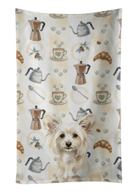 Powderpuff Chinese Crested Coffee Bar Kitchen Towel